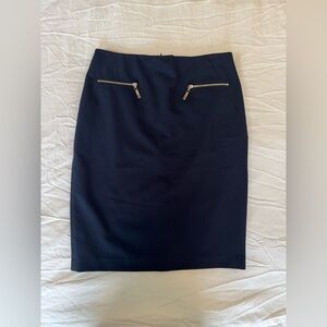 Tommy Hilfiger Navy Pencil Skirt with Zip Detail